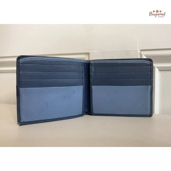 Authentic GUCCI Gray/Blue Microguccissima Leather Bifold Men's Wallet - 365477 - Picture 11 of 11